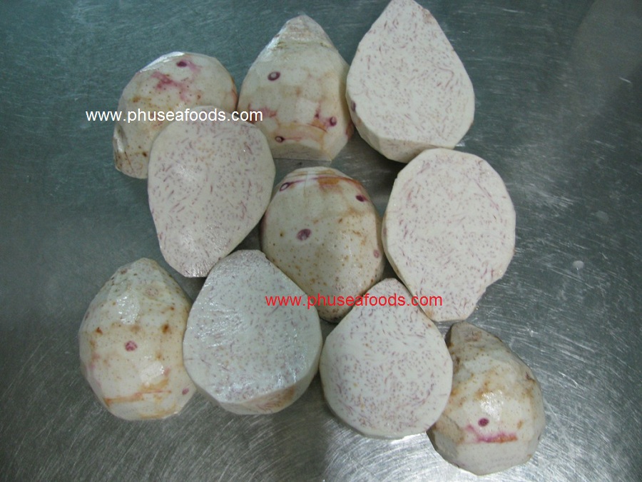 Taro Half Cut on Processing Step